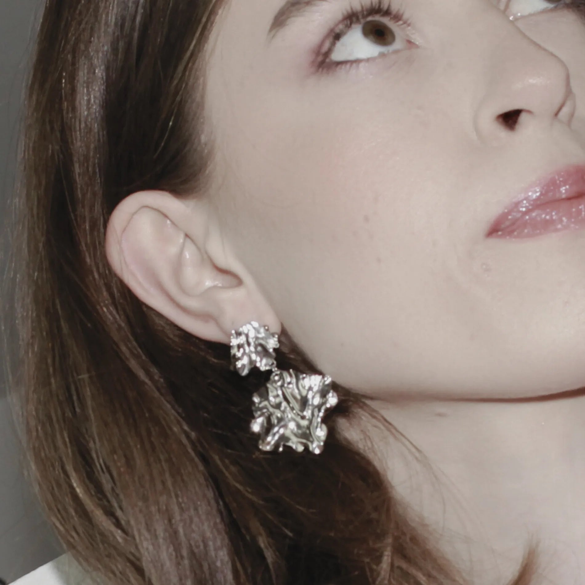 Courage Waterproof Quadrate Statement Earring 18K Gold Plating