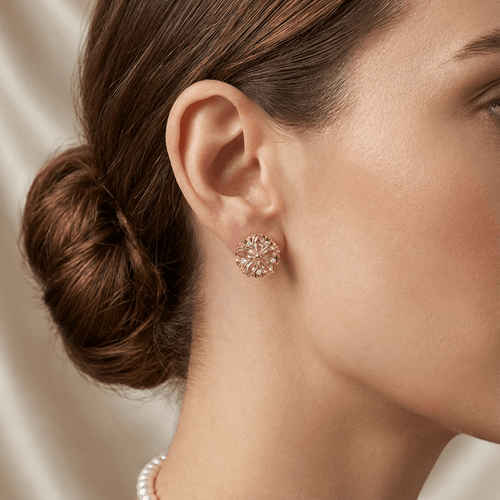 Boucles d'oreilles anti-stress fleur rose - BOAS006