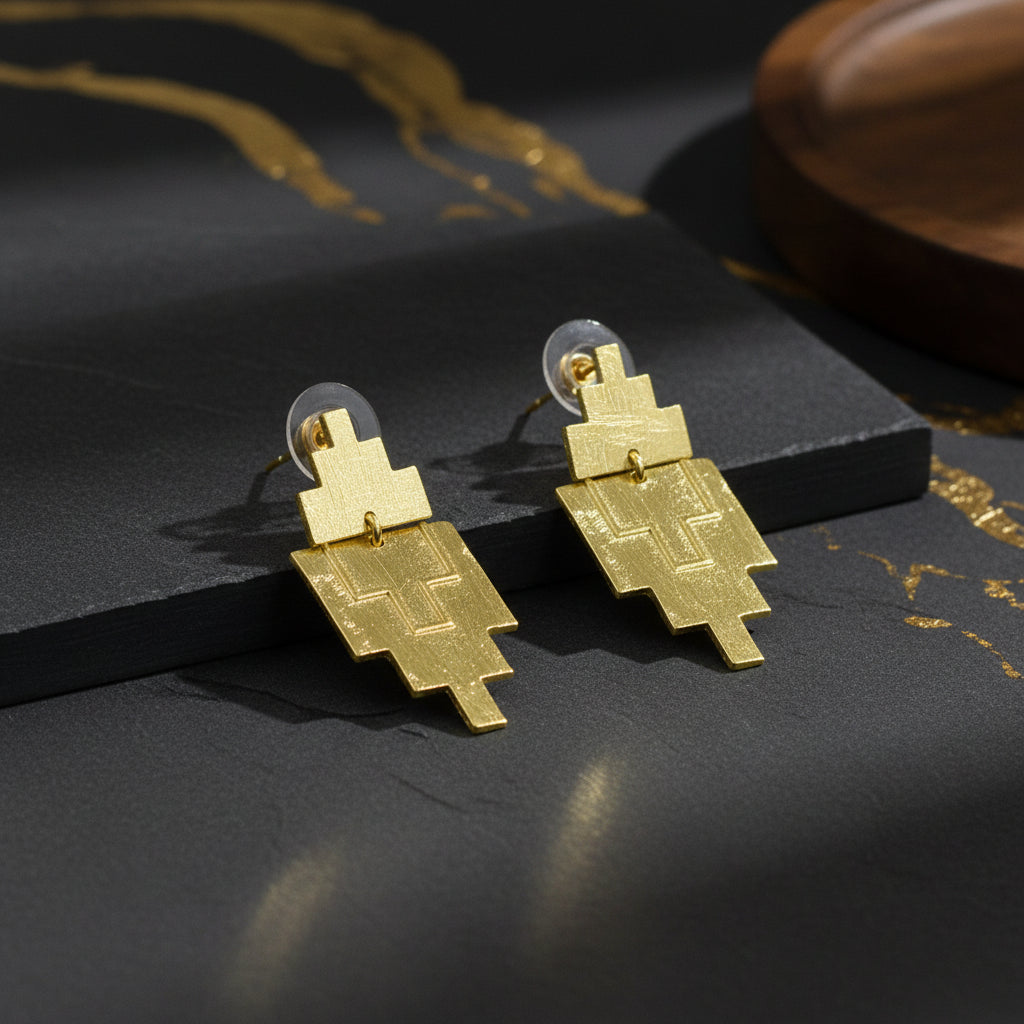 KAVANAGH gold-plated earrings - A design with character