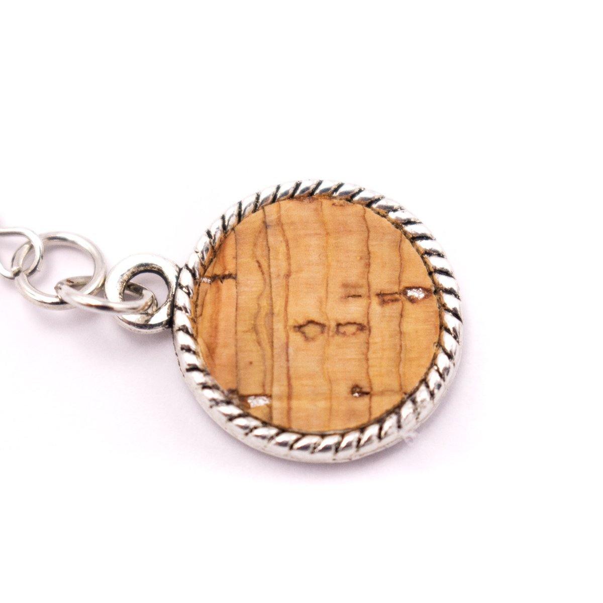 Natural cork earrings handmade ER-025