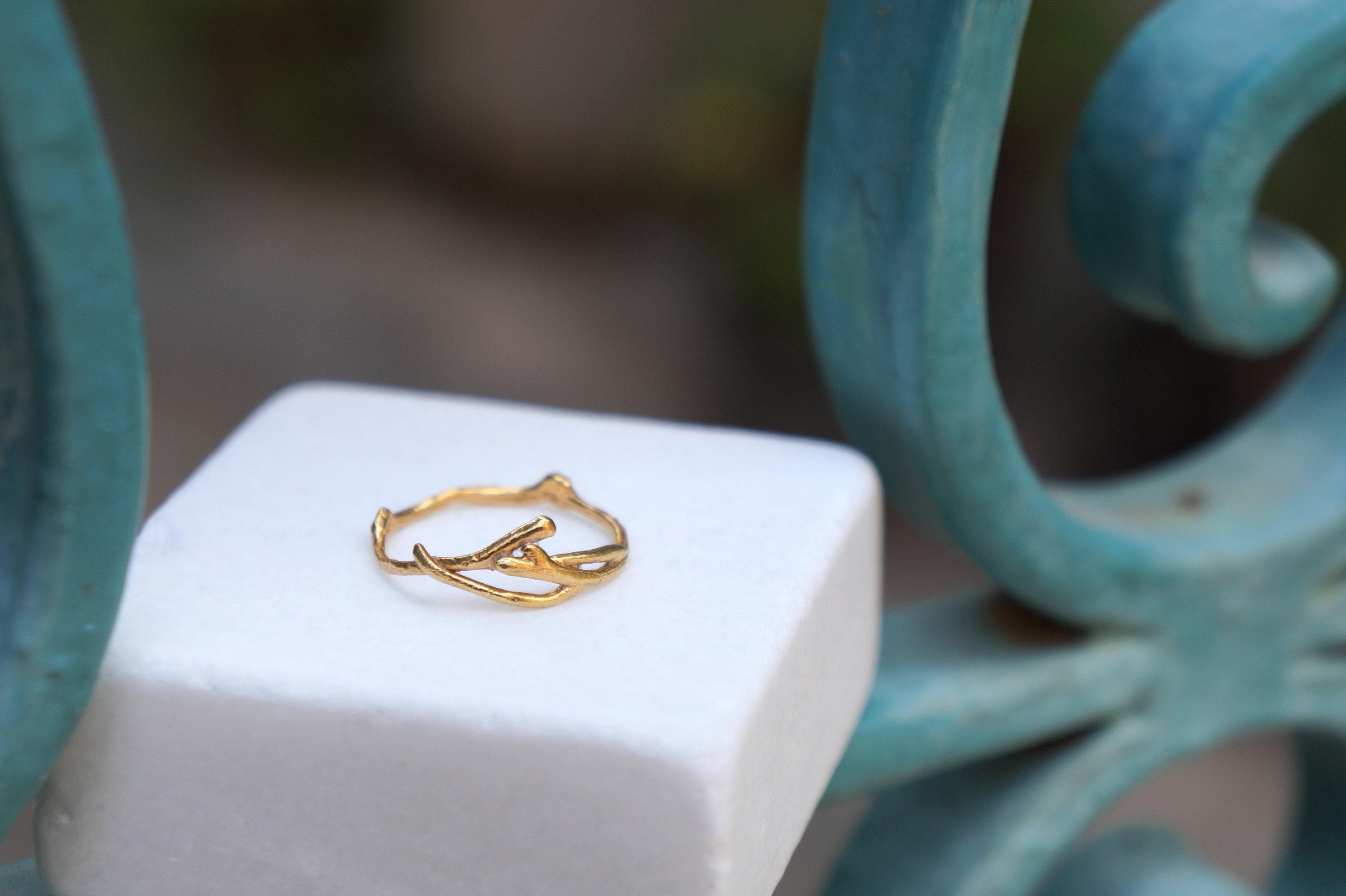 Silver Jasmine Ring, Sterling Silver Jewelry, Jasmine Branch Ring, Silver Band, Gift for Her, Birthday Gift for Women, Handmade Jewelry